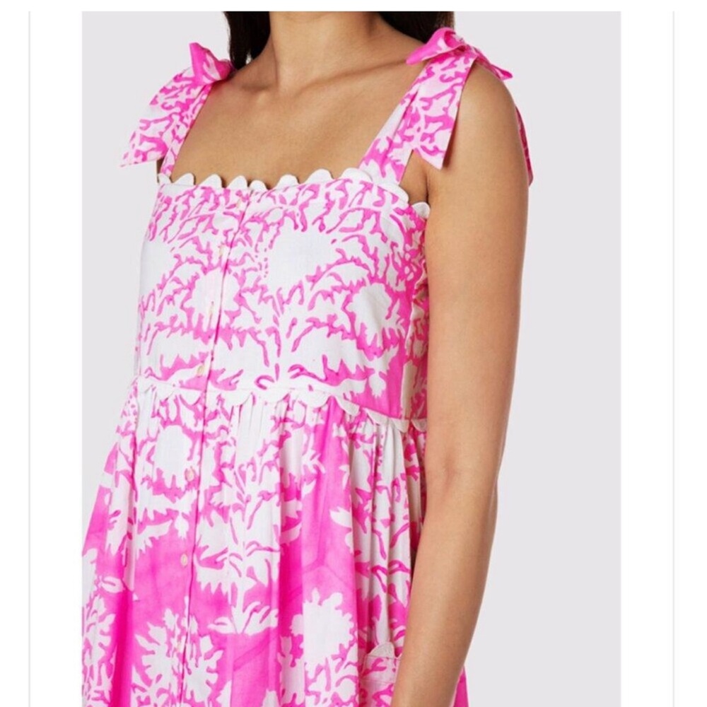 Juliet Dunn Pink and White Sleeveless Dress - Picture 4 of 7